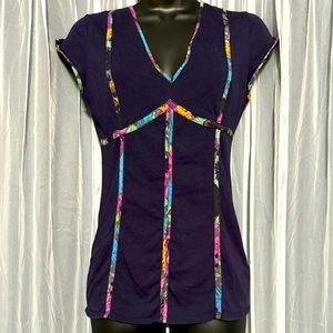 Anthropologie Plenty Navy Bodycon Blouse (S/P)